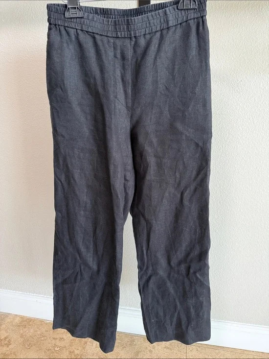 COS Wide Leg Linen Pants Women's Size 4 Black Minimalist