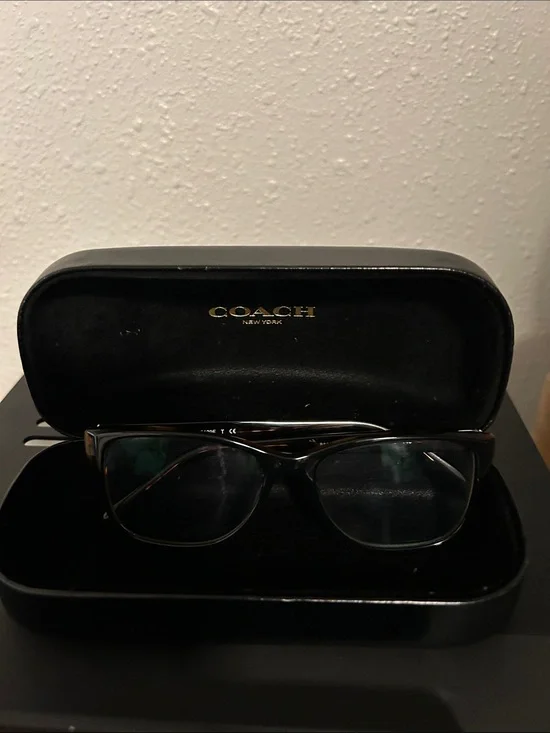 Coach Tortoiseshell Cat-Eye Glasses with Black Case, prescription glasses