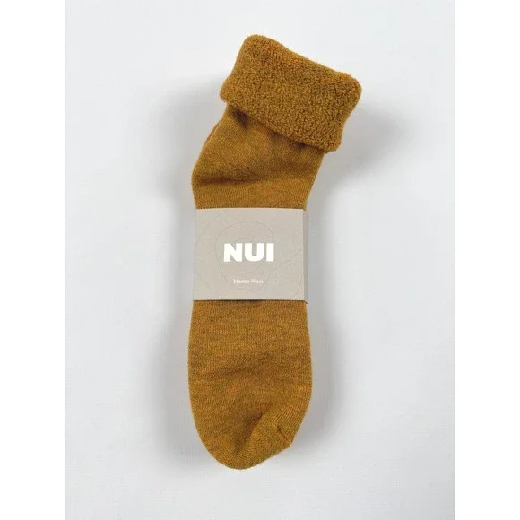 Nui Organics Lounge Socks Ochre 10/12y