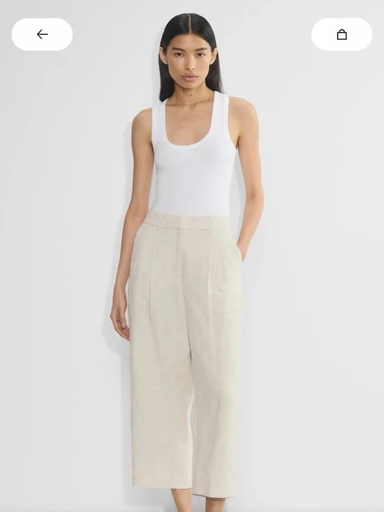 Aritzia Effortless Cropped Pant - cruise linen blend