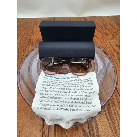 Warby Parker Rosie W 417 Eyeglasses 52-20 Brown Crystal Acetate Frames w/ Case