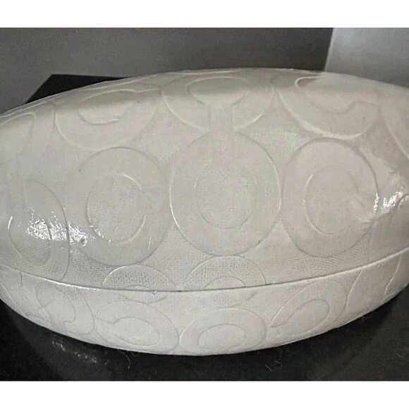 COACH Eyeglass / Sunglass Hard Clamshell Case White Signature “C” Logo 6.5x3