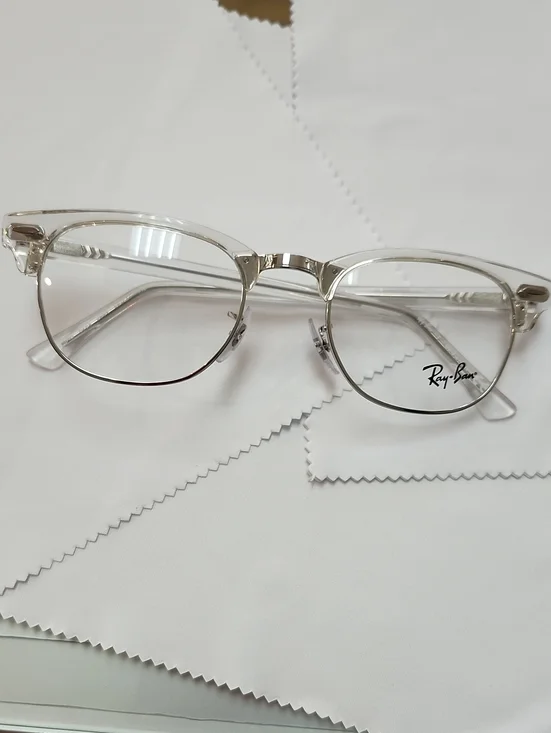 Ray-Ban Clear and Silver Semi-Rimmed Glasses