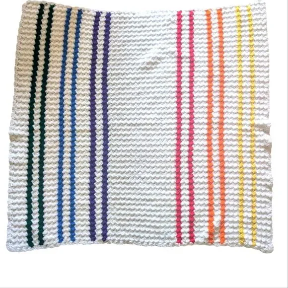 Handmade Rainbow Cottagecore Crochet Afghan‎ Blanket 43