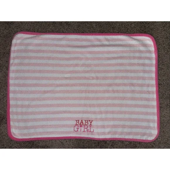 Carters Just One You Baby Girl‎ Baby Blanket Pink White Stripes Heart 30