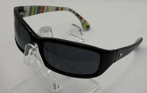 Tommy Hilfiger Sunglasses TH8075 BLK-3 Black Wrap Stripe Arms 59mm