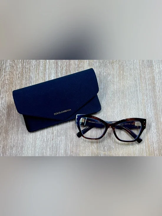 Dolce & Gabbana Dark Red Havana Tortoiseshell Glasses with Case