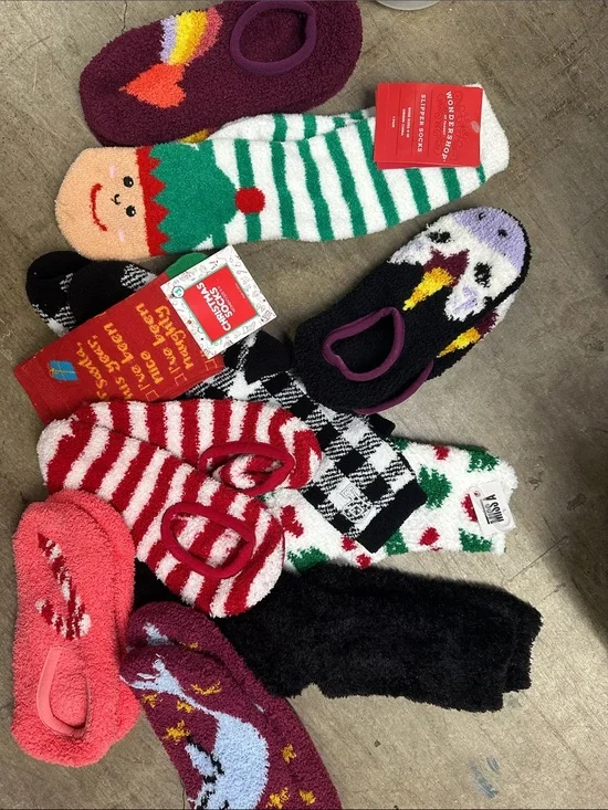 Cozy Holiday Fuzzy No-Show Socks - Assorted Colors