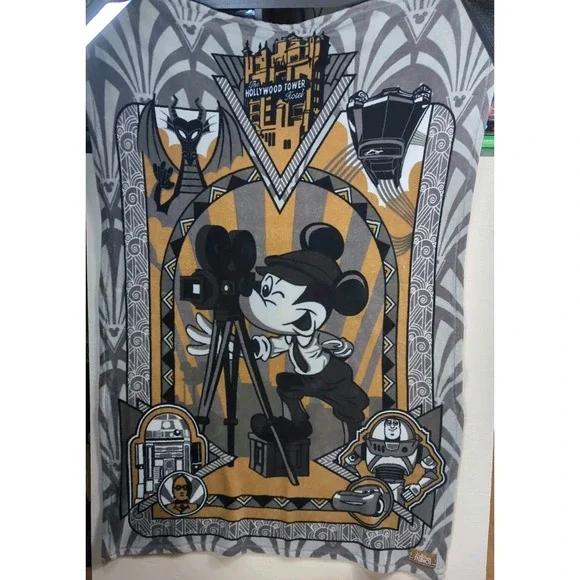 Rare Hollywood Studios Disney Mickey Film Fleece Blanket 36 