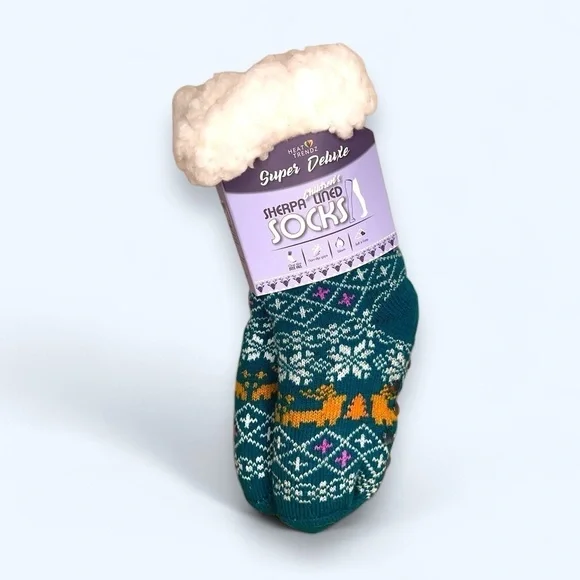 NEW SHERPA LINED CHILDRENS SOCKS NWT COZY GIFT WINTER CHRISTMAS