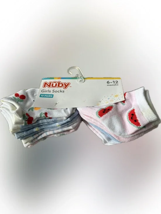 Kids Set of Ankle Socks - Nuby, 6-12 months, NWT, 10 pairs