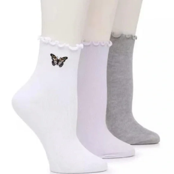 Steve Madden Anklet‎ socks shoe size 5-10 White, Light Purple, Gray