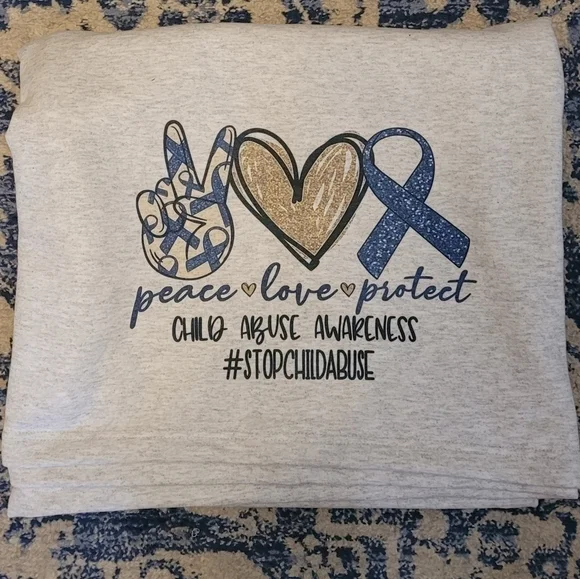 Child Abuse Prevention Peace Love Prevent blanket NEW