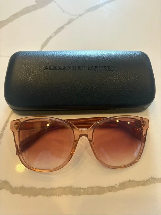 Alexander McQueen Translucent Pink Gradient Women's Sunglasses