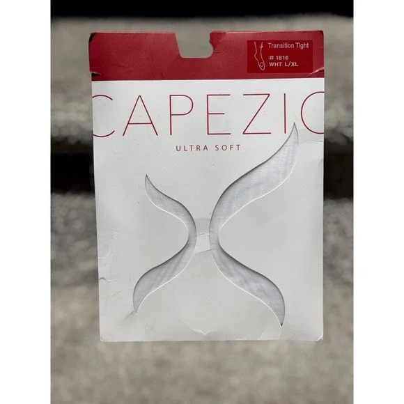 NEW Capezio Girls Ultra Soft Transition Tights White L XL #1816 Convertible‎