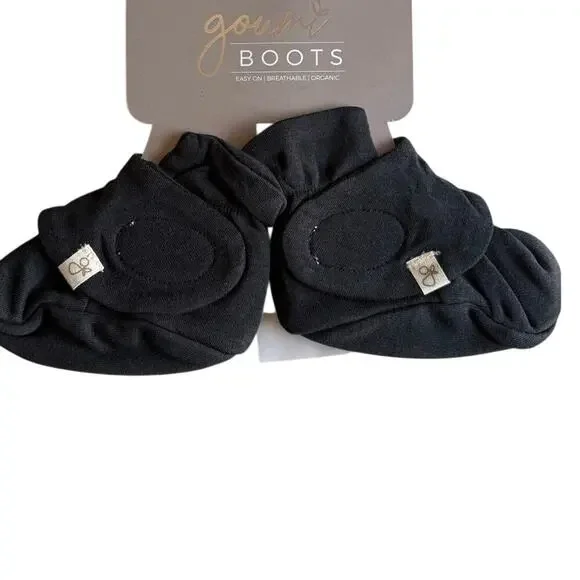 Goumi Kids Soft Stay-On Baby Boots‎ Infant Booties 0-3 Months Black NWT