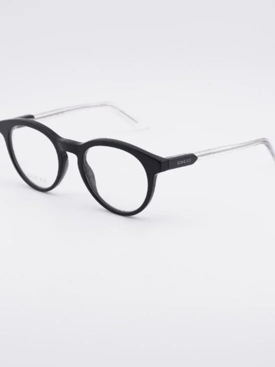 Gucci GG1822O 003 Eyeglasses Black/Transparent 50mm Square Frame
