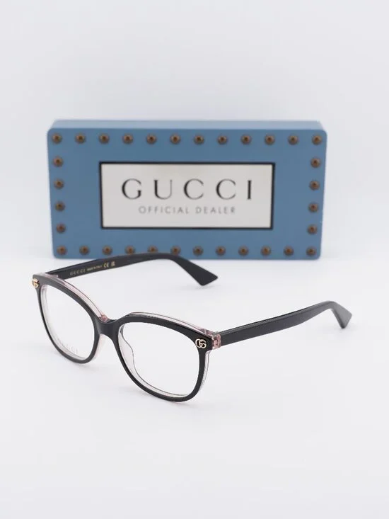 Gucci GG1816O 003 Cat Eye Eyeglasses - Black on Pink 51mm