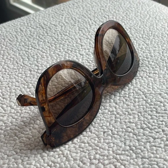 Kate Young for Tura brown marbled color sunglasses