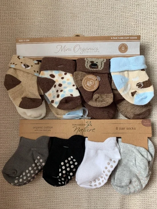 Organic cotton Baby 16 pair socks NWT