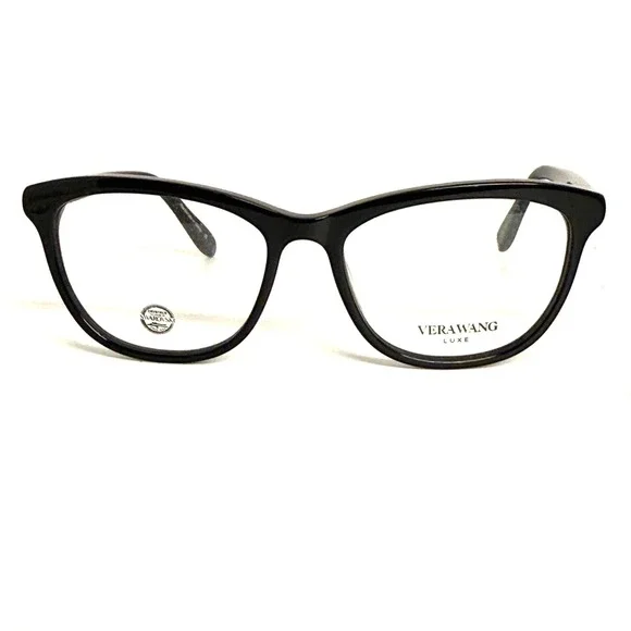 Vera Wang Luxe Frigg‎ BK Eyeglasses Black Cat Eye Swarovski Crystal 53-16-138