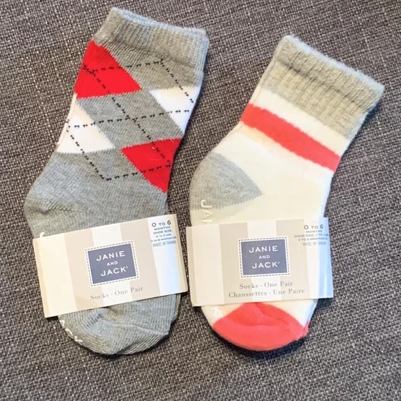 Janie and Jack Baby Boy Bundle 2 Pair of Socks