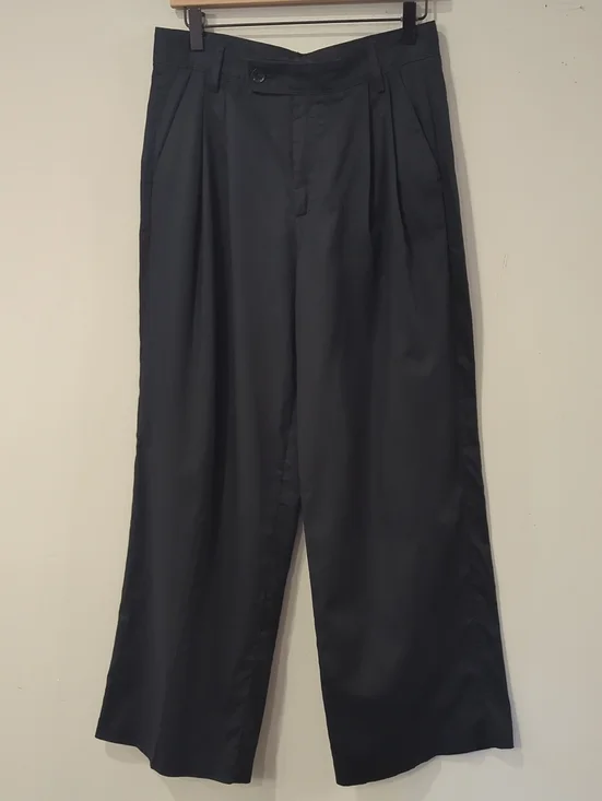 NWT Banana Republic Linen Trouser Wide Leg Pants Black size 6 Pleated