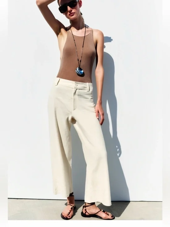 NEW ZARA EMBROIDERED SUMMER /VACATION PANTS SIZE S  🚨NO DISCOUNT