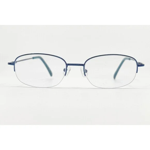 Unbranded Eyeglasses Frames Womens Blue Half Rim Oval 48-18-135 48mm