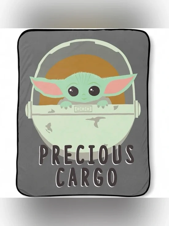 Star Wars Grogu Precious Cargo Throw Blanket Mandalorian Child Baby Yoda 45 x 60