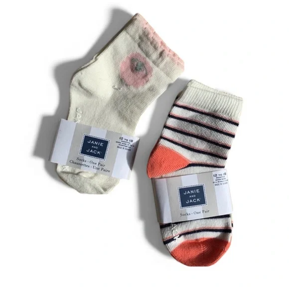 Janie and Jack Baby Girl Bundle 2 Pair of Socks