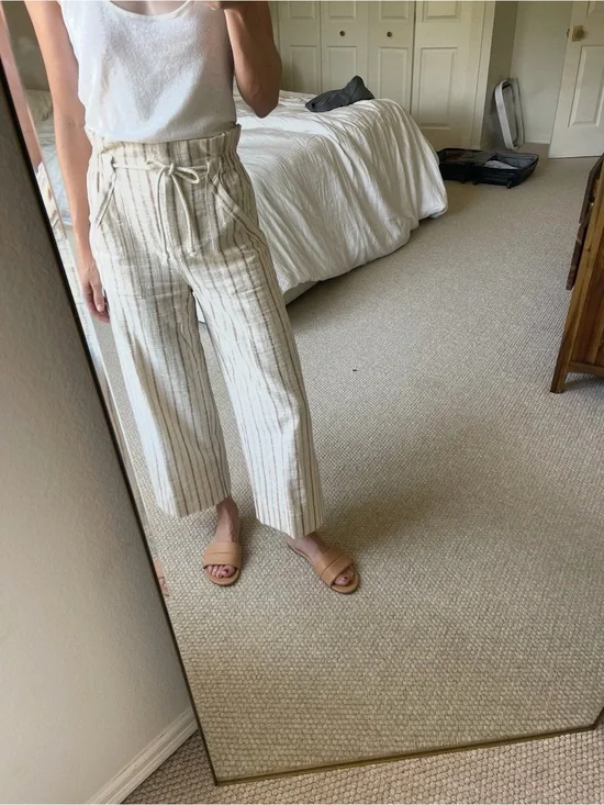 Sezane Jacques trouser - linen, high rise, paper bag style