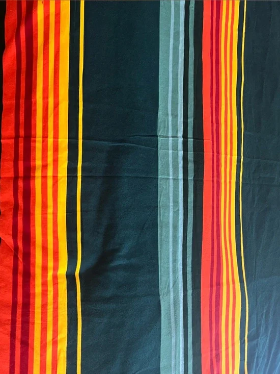 Pendleton striped blanket Glacier Park 100% cotton lightweight 54” x 68”