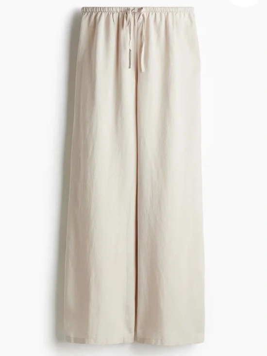 H&M Linen-Blend Drawstring Pants