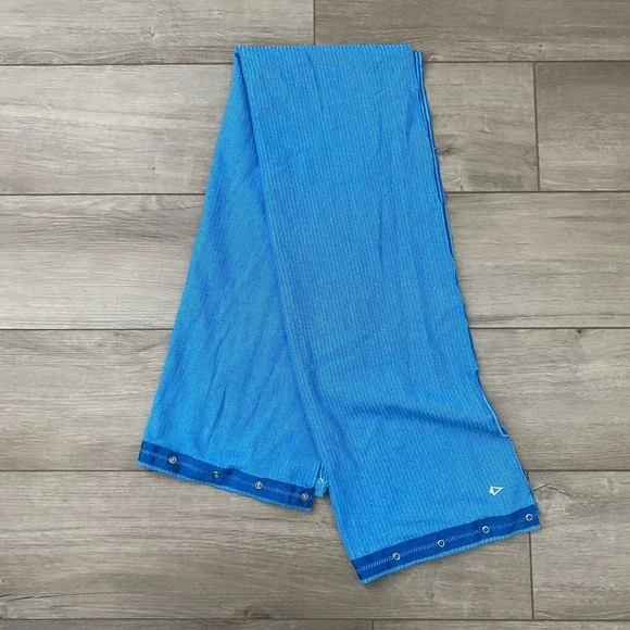 Ivivva Lululemon Girl's Village Chill Multi-Way Striped Scarf w/ Snaps Blue OSFA