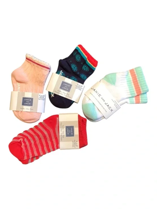 Janie and Jack Baby Girl Bundle 4 Pair of Socks
