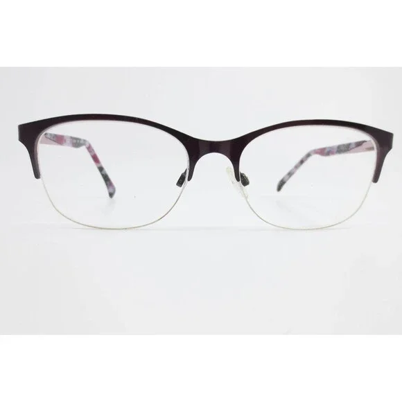 ClearVision Davenport Aubergine Purple Cat Eye Semi-Rimless Eyeglass Frames