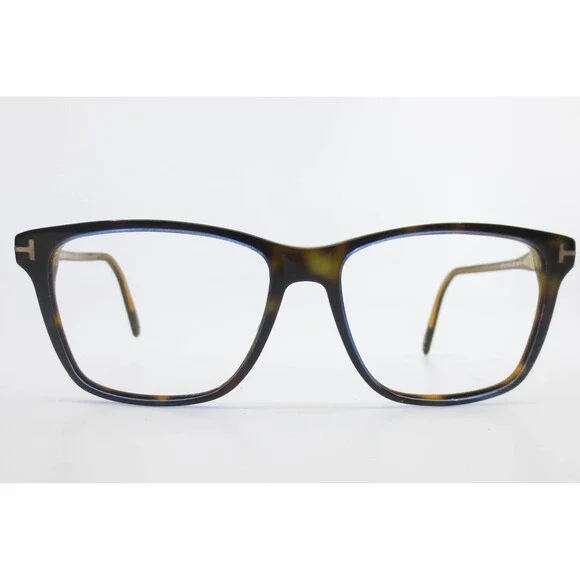 Tom Ford TF5817-B 055 Dark Havana Tortoise Shell Square Eyeglass Frames Italy