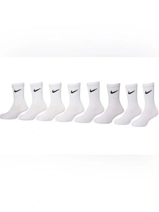 NWT Nike Kids White Crew Socks 8 Pairs 10C-3Y
