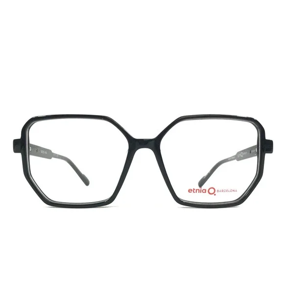 Etnia Barcelona Eyeglasses Frames DASOS BK Black Geometric Full Rim 56-15-138