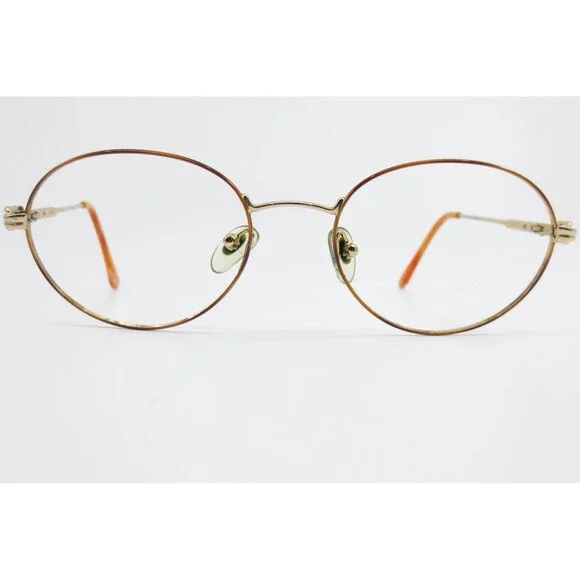 Gucci Vintage Oval Eyeglass Frames Gold Tone Knot Detail Italy 36039