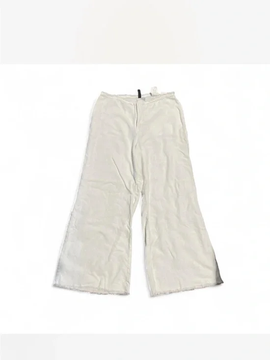 H&M Wide Leg Cream Linen-Blend Pants
