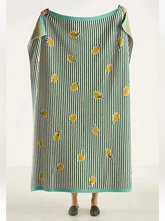 Anthropologie sonnie icon lemon‎ Striped Throw