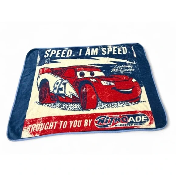 Disney Pixar Cars Lightning McQueen Blanket Throw Speed I Am Speed 40x30 Y2K