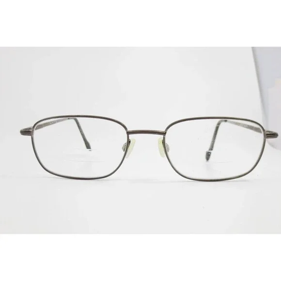 Van Heusen Albert TAN 140 Rectangular Metal Eyeglass Frames Brown Mens 54-18-140