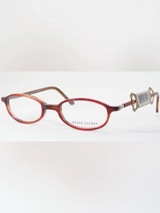 Ralph Lauren Women’s Red Tortoise Oval Eyeglass Frames with Subtle Brown Temples