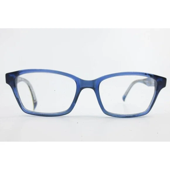 Cole Haan CH1021 Blue Rectangular Eyeglass Frames 48-16-125 Tortoise Temples