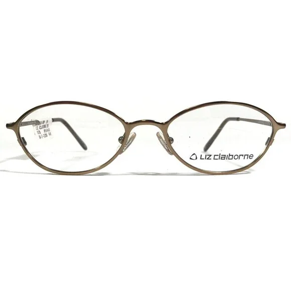 Liz Claiborne Eyeglasses Frames L220 07ZB Gold Round Full Rim 50-17-135