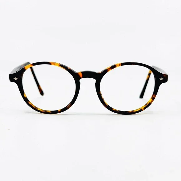 Giorgio Armani Eyeglass Frames Mens Tortoise Round Italy 48-22-145