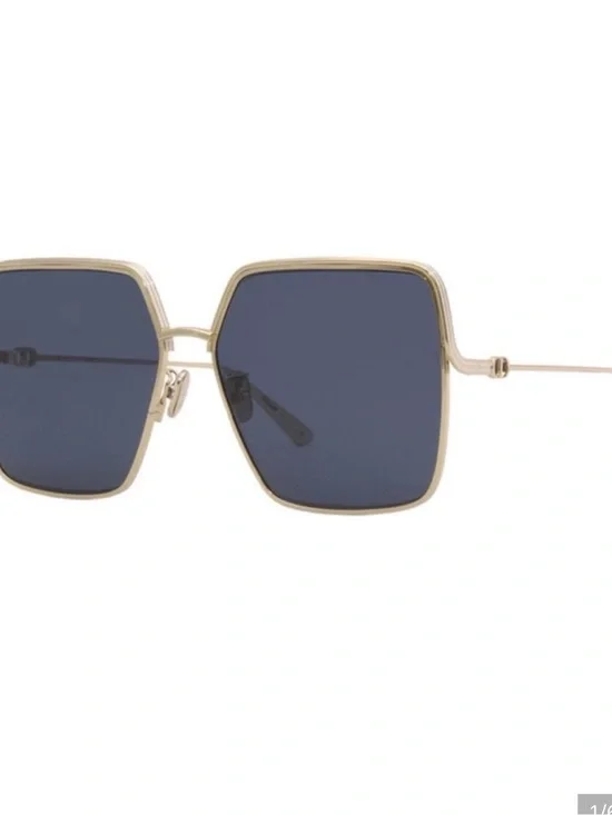 Dior Gold Frame Sunglasses with Dark Blue Lenses